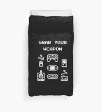 Classic / Old-School Video Game Controllers - Grab your Weapon Duvet Cover