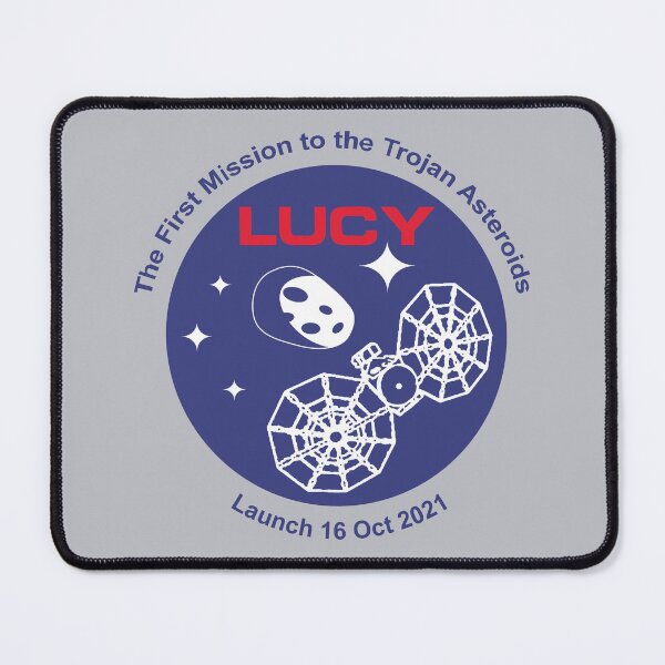 Item preview, NASA Lucy mission logo launch date 16 Oct 2021 (blue) designed and sold by SolidEarthArt.