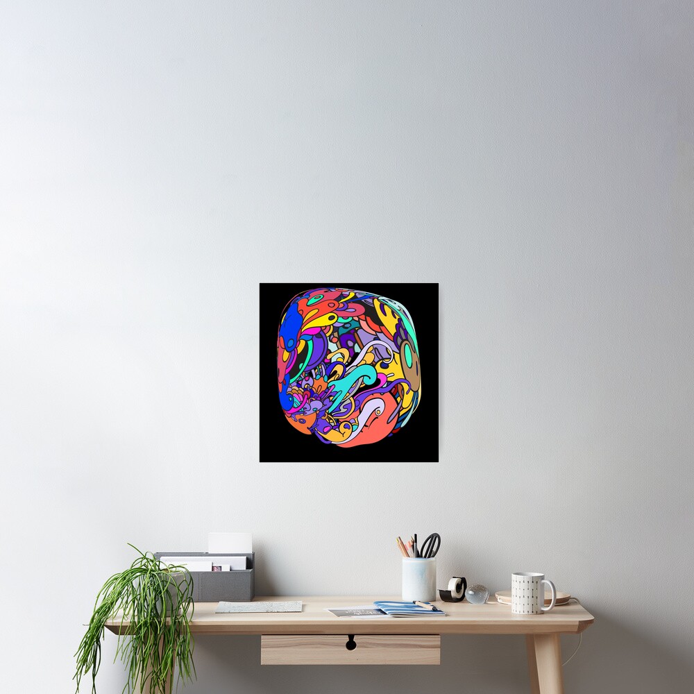 "ZHC Copic Marker Space vibrant trippy doodles art" Poster for Sale by