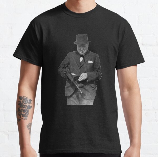 Winston Churchill Inspecting a Tommy Gun - WW2 - 1940 Classic T-Shirt