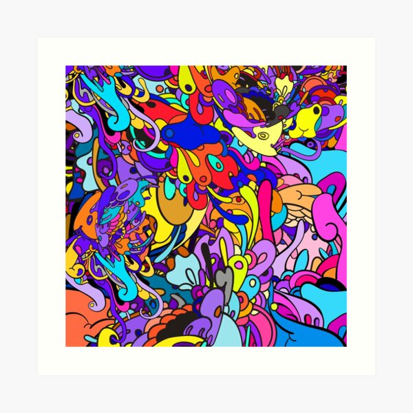 "ZHC Copic Marker Space vibrant trippy doodles art" Art Print for Sale