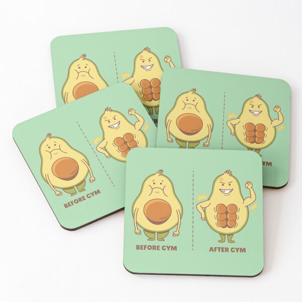 Item preview, Avocado Abs Gym Fitness designed and sold by Cute and Funny Animal Art Designs.