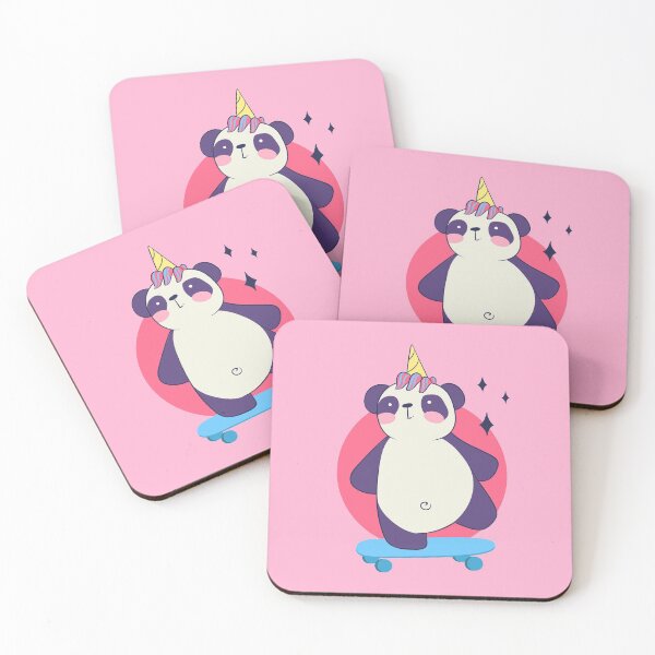 Item preview, Baby Panda Unicorn Skateboarding designed and sold by Cute and Funny Animal Art Designs.