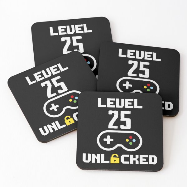 Item preview, Gamer 25th Birthday Quotes Level 25 Unlocked designed and sold by thecooltable.