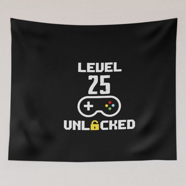 Item preview, Gamer 25th Birthday Quotes Level 25 Unlocked designed and sold by thecooltable.