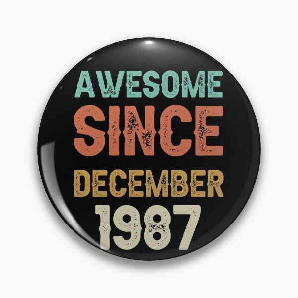 Item preview, awesome since december 1987 Birthday Born In 34th Birthday Gift Vintage designed and sold by aloha project.