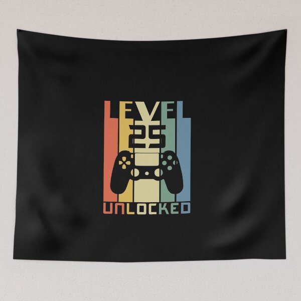 Item preview, 25th Birthday Quotes For Gamers Level 25 Unlocked Retro designed and sold by thecooltable.