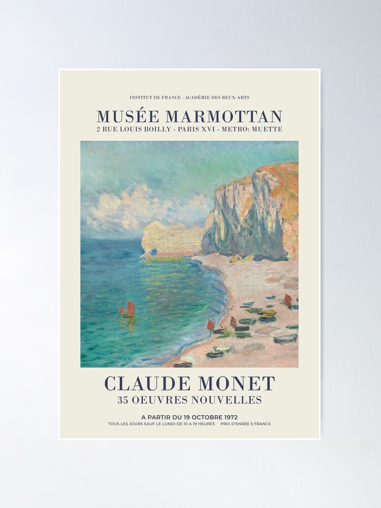 Thumbnail 2 of 3, Poster, Claude Monet - Etretat, The Beach and the Falaise d'Amont designed and sold by Not a Lizard.