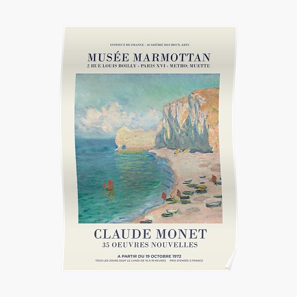 Claude Monet - Etretat, The Beach and the Falaise d'Amont Poster