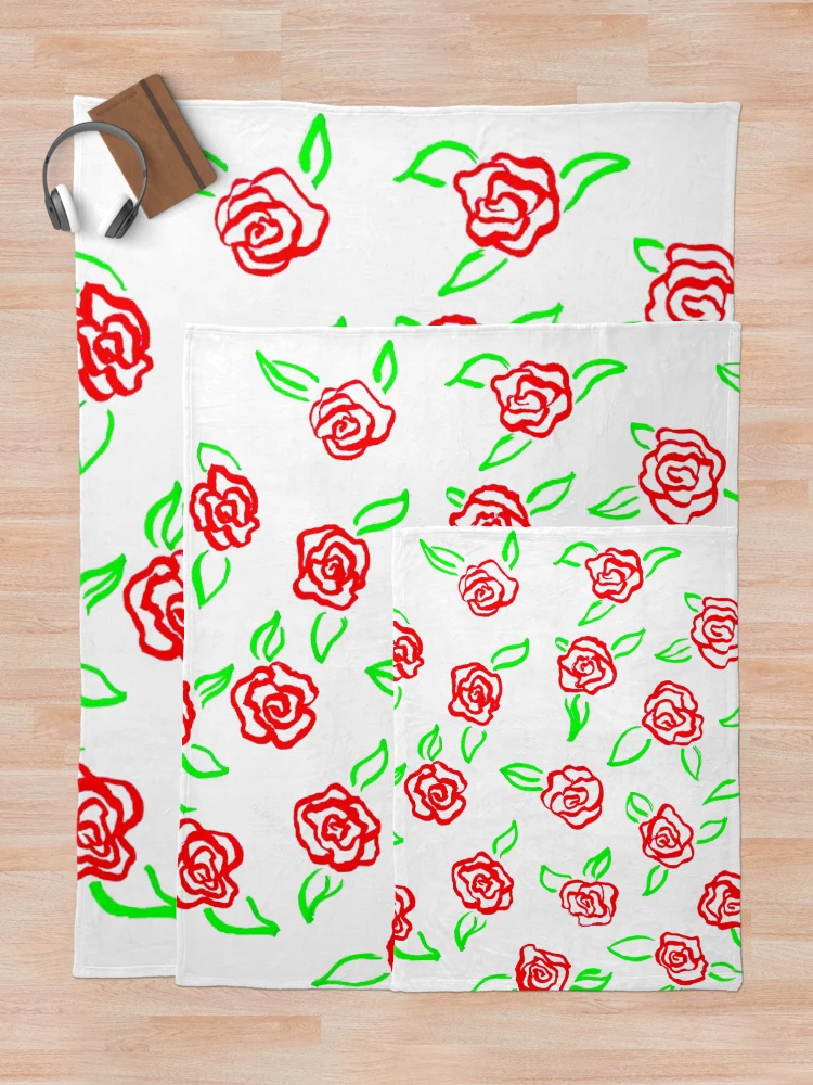 Thumbnail 5 of 6, Throw Blanket, Line Roses designed and sold by Victoria Cook.