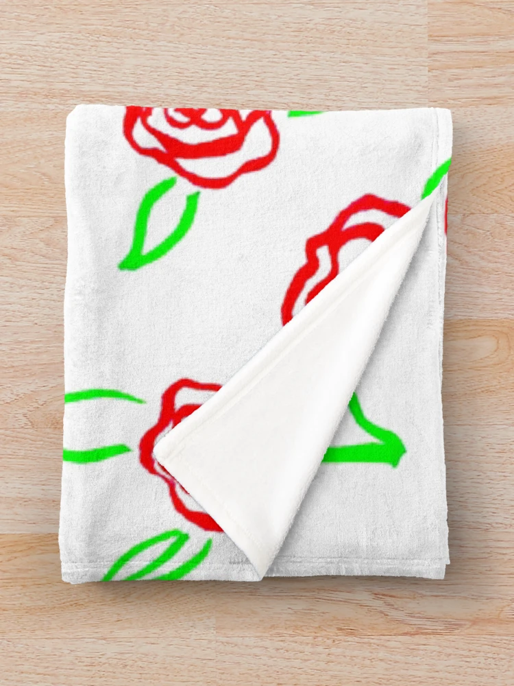 Thumbnail 3 of 6, Throw Blanket, Line Roses designed and sold by Victoria Cook.