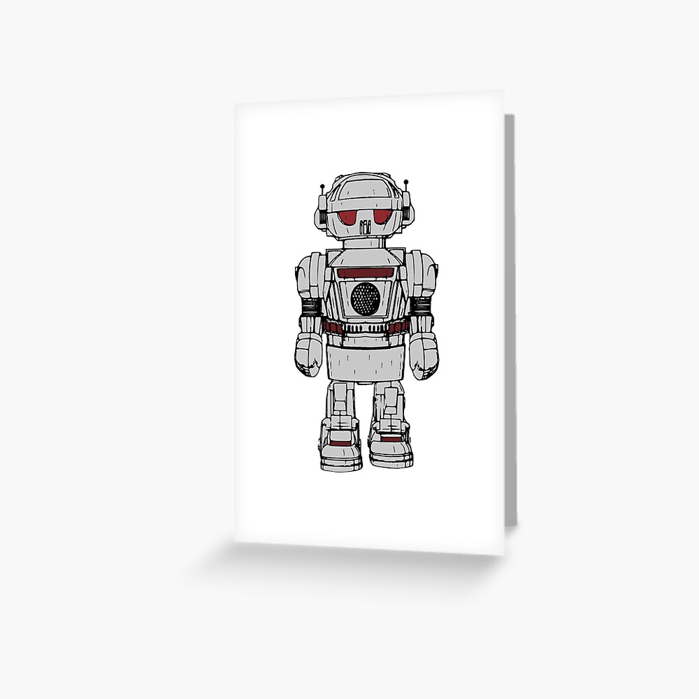 Carte de vœux for Sale avec l'œuvre « Dessin de robot jouet » de l'artiste  digsterdesigns