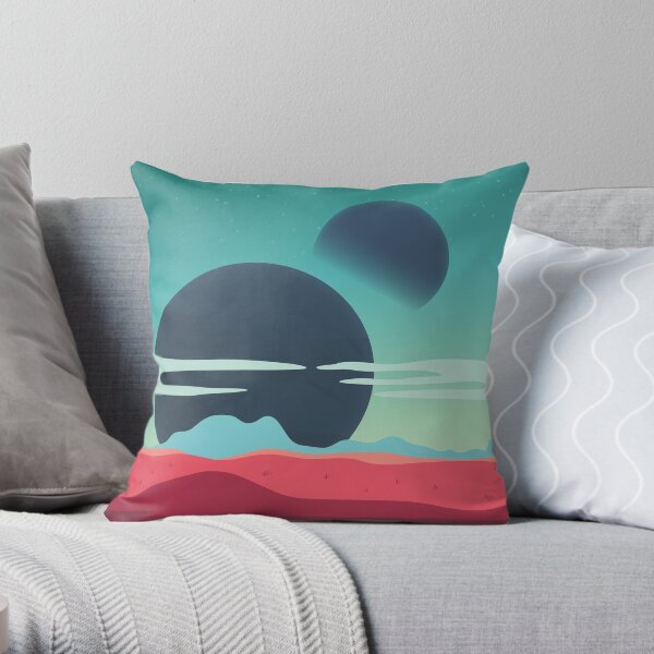 2 Moons Exoplanet Throw Pillow