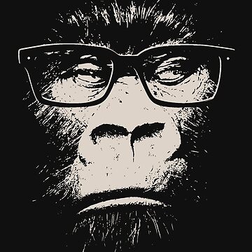 Artwork thumbnail, Hipster Gorilla With Glasses by TheShirtYurt