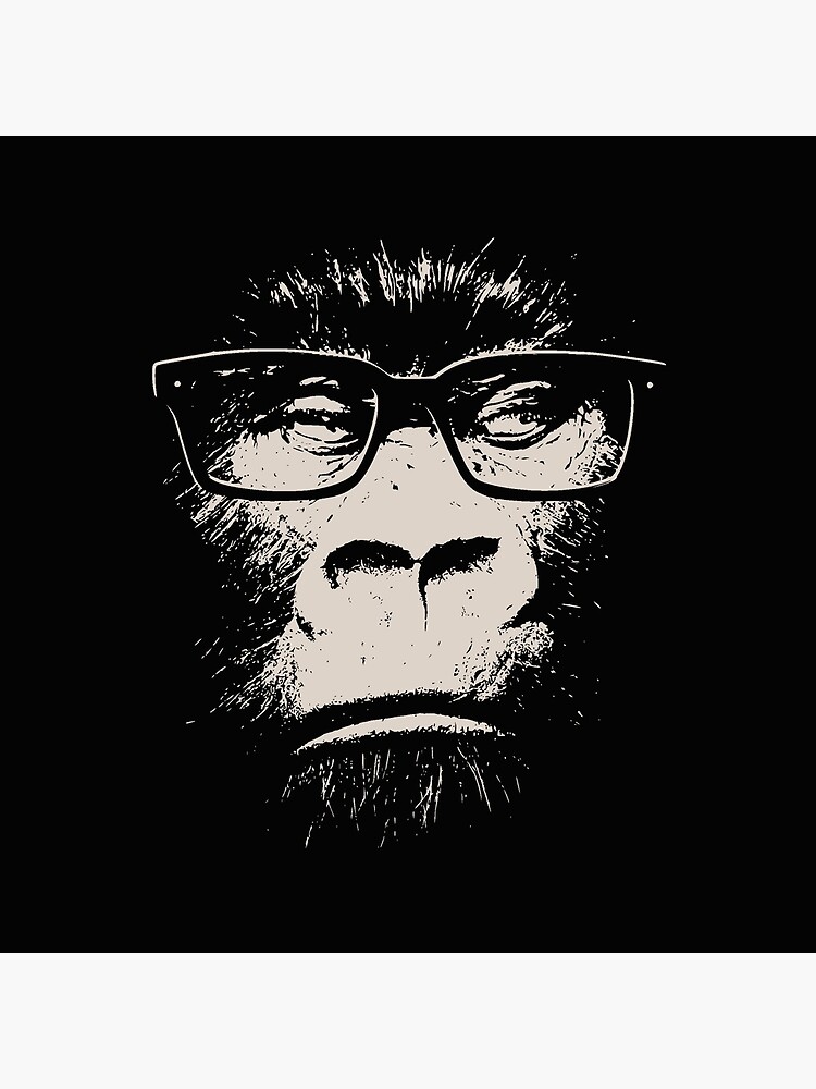 Thumbnail 2 of 2, Tote Bag, Hipster Gorilla With Glasses designed and sold by TheShirtYurt.