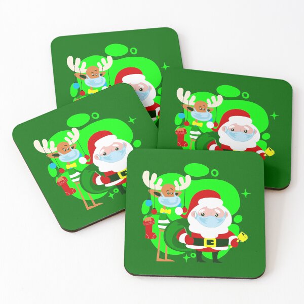Item preview, covid christmas face mask santa claus reindeer funny designed and sold by Gossip Rag.