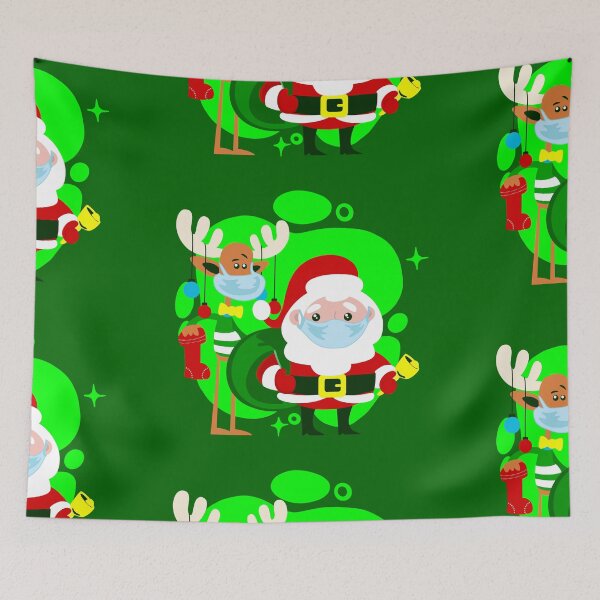 Item preview, covid christmas face mask santa claus reindeer funny designed and sold by Gossip Rag.