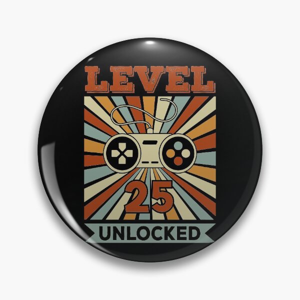 Item preview, 25th Birthday Quotes For Gamers Level 25 Unlocked Retro Sun Rays designed and sold by thecooltable.