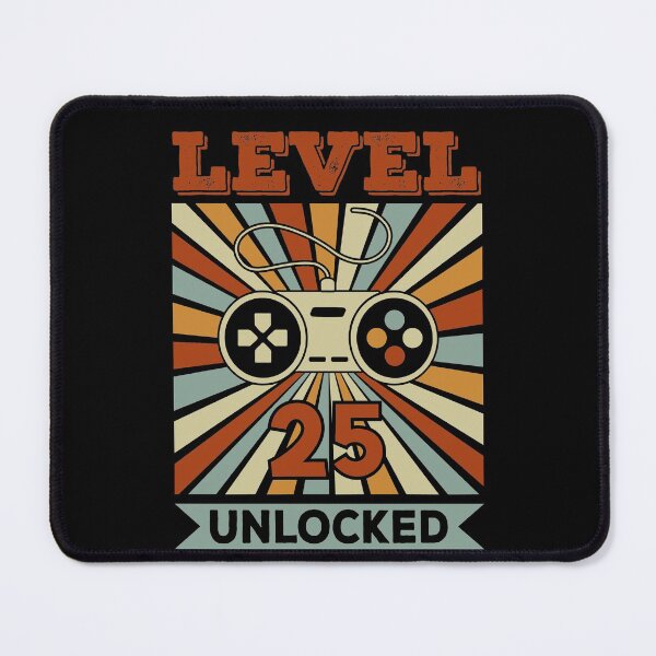 Item preview, 25th Birthday Quotes For Gamers Level 25 Unlocked Retro Sun Rays designed and sold by thecooltable.