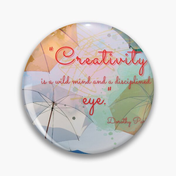 Item preview, "Creativity is a wild mind and a disciplined eye" quote on colorful background designed and sold by mycloudzdesign.