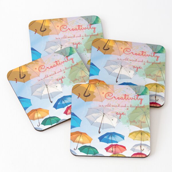 Item preview, "Creativity is a wild mind and a disciplined eye" quote on colorful background designed and sold by mycloudzdesign.