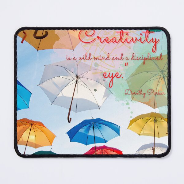 Item preview, "Creativity is a wild mind and a disciplined eye" quote on colorful background designed and sold by mycloudzdesign.