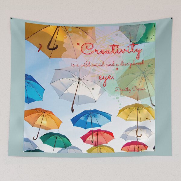 Item preview, "Creativity is a wild mind and a disciplined eye" quote on colorful background designed and sold by mycloudzdesign.