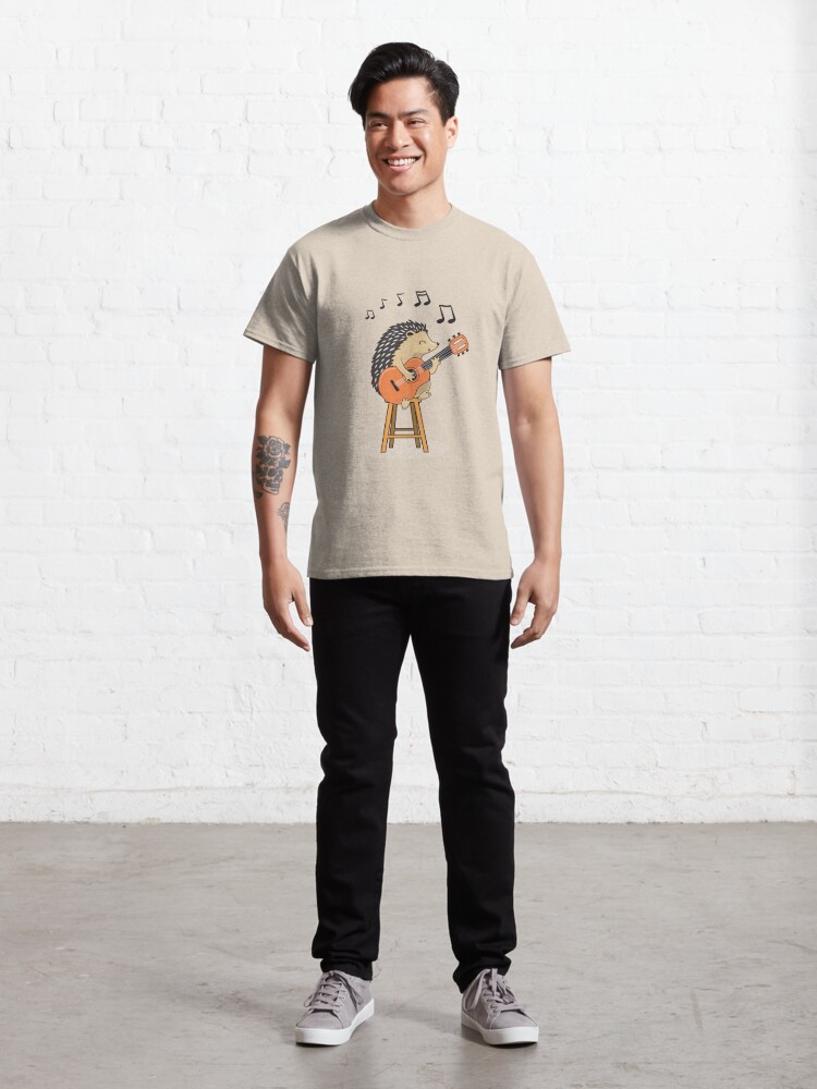 Alternate view of Funny Hedgehog playing the guitar Classic T-Shirt