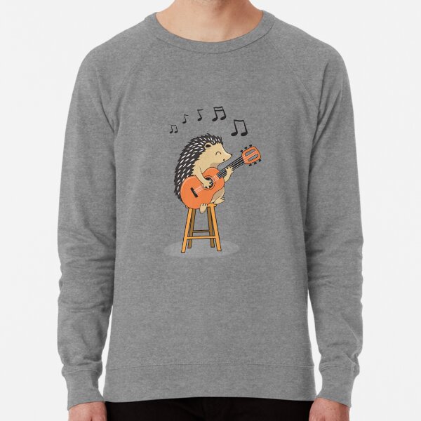 Funny Hedgehog playing the guitar Lightweight Sweatshirt