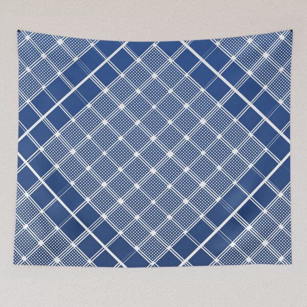 Item preview, Criss Cross Wide Line Pattern in White Angled in Gradated Blue designed and sold by Neil Feigeles.