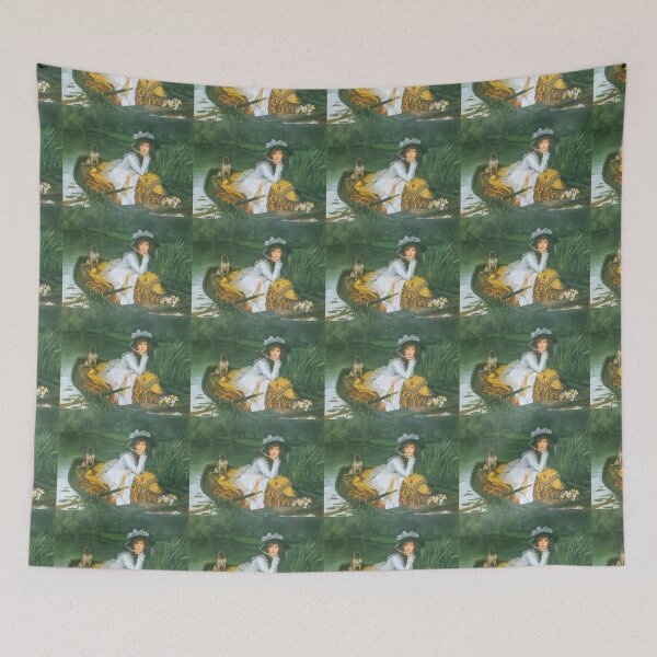 Item preview, 'A Young Woman In A Boat' by Tissot (Reprint) designed and sold by Classic Visions Gallery.