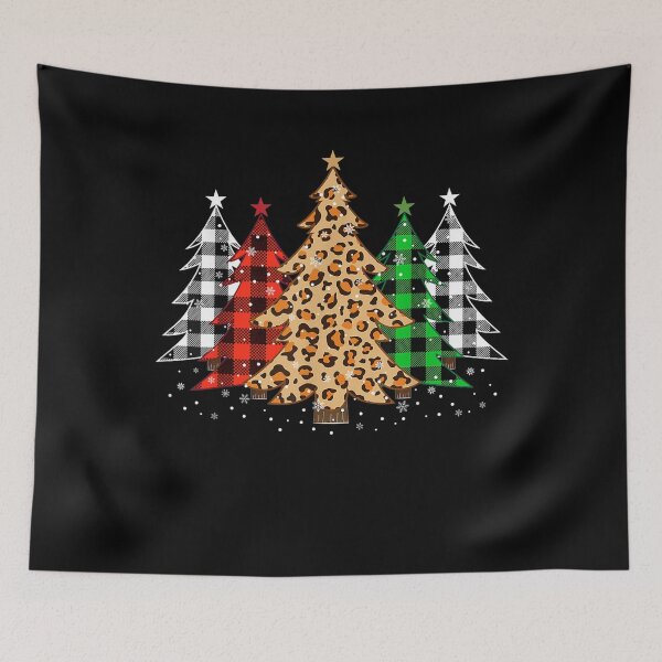 Item preview, Christmas Trees with Buffalo Plaid & Leopard Print Xmas designed and sold by NaomiTankersly.