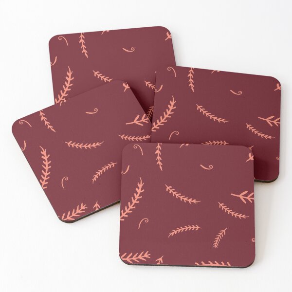 Item preview, Twigs in Nectarine - Hand drawn fern twig pattern designed and sold by wildhunt.