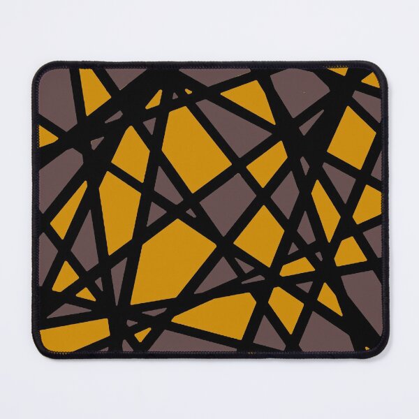 Item preview, Black Lines Create Irregular Shapes Mustard Yellow Accent Abstract designed and sold by taiche.