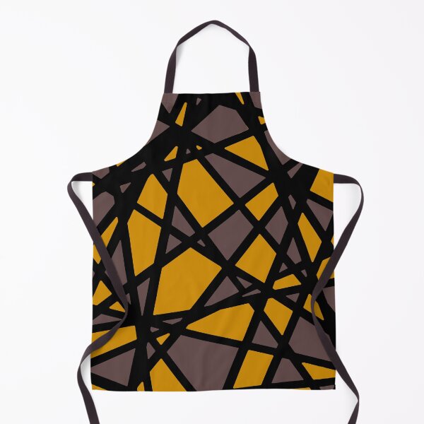 Item preview, Black Lines Create Irregular Shapes Mustard Yellow Accent Abstract designed and sold by taiche.