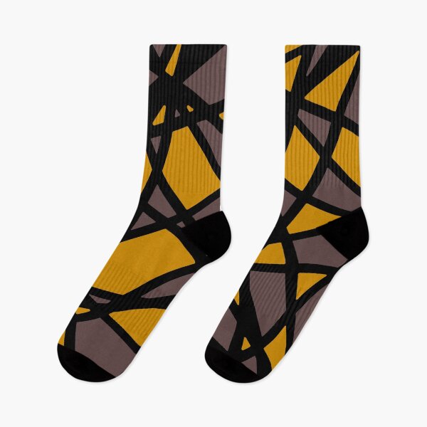Item preview, Black Lines Create Irregular Shapes Mustard Yellow Accent Abstract designed and sold by taiche.