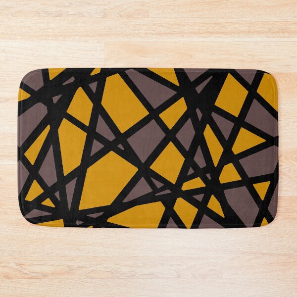 Item preview, Black Lines Create Irregular Shapes Mustard Yellow Accent Abstract designed and sold by taiche.
