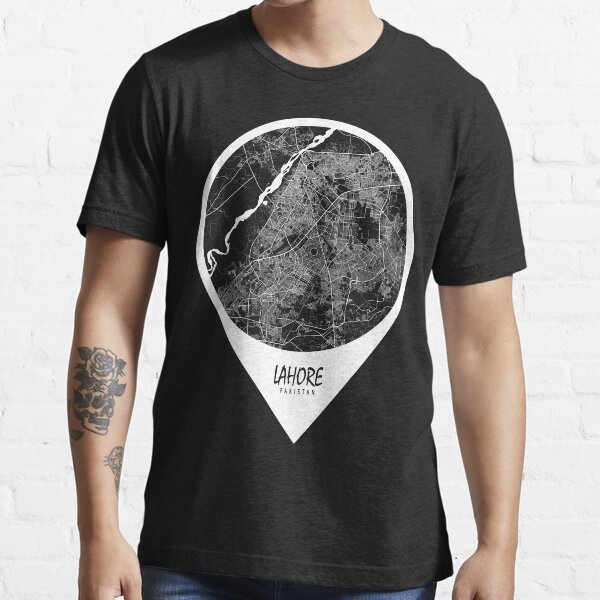 "Lahore City Map of Punjab, Pakistan Circle" Tshirt for Sale by
