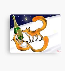 Foxy Neujahrsfeier Leinwanddruck