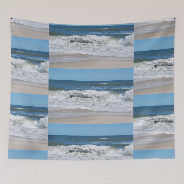 Item preview, Assateague Island - Waves Crashing Against the Beach - Horizontal Photo designed and sold by FoxyParrot.