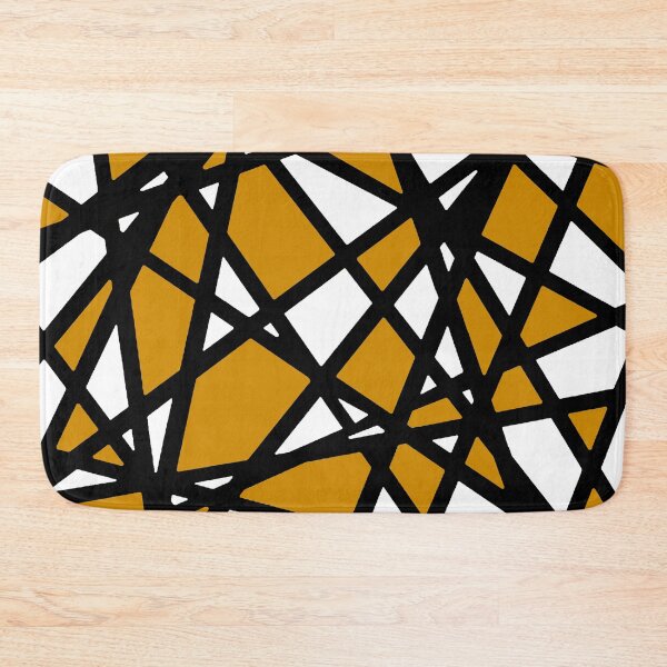 Item preview, Black Lines Mustard Yellow Accent And White Background Abstract designed and sold by taiche.