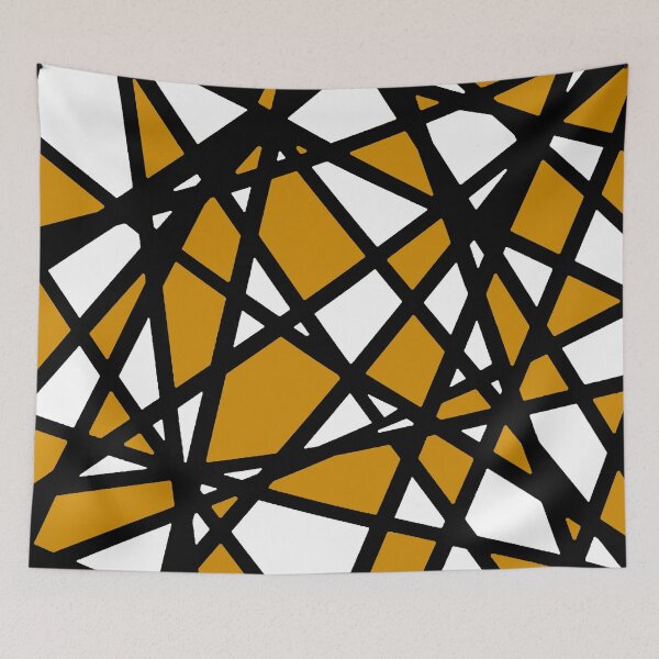 Item preview, Black Lines Mustard Yellow Accent And White Background Abstract designed and sold by taiche.