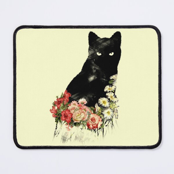 Item preview, Black Cat Vintage Flower Good Luck designed and sold by Tobe Fonseca®.