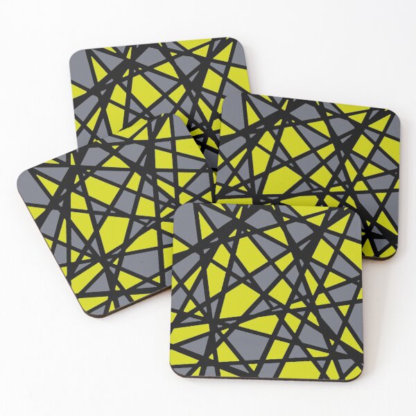Item preview, Black Lines Create Irregular Shapes Dirty Yellow Accent Abstract designed and sold by taiche.