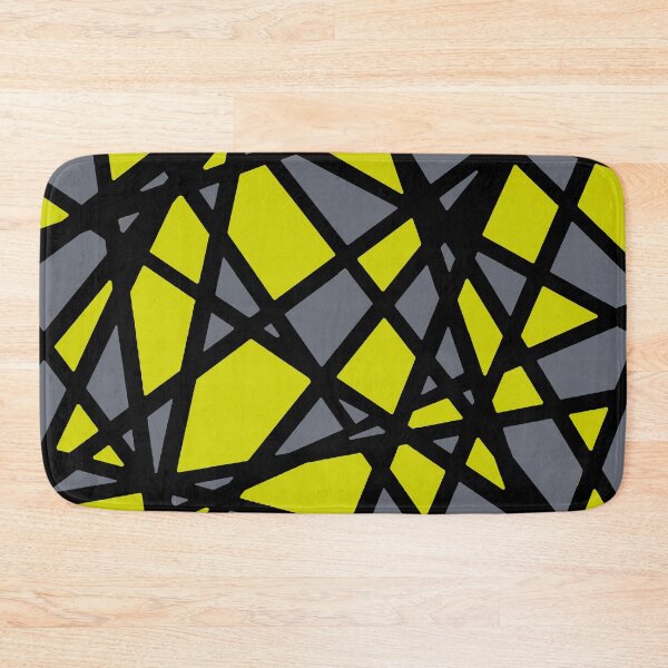 Item preview, Black Lines Create Irregular Shapes Dirty Yellow Accent Abstract designed and sold by taiche.
