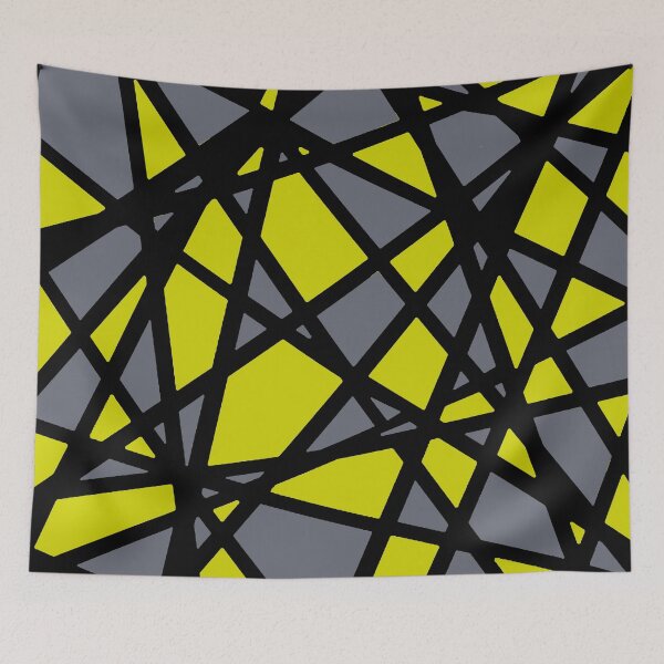 Item preview, Black Lines Create Irregular Shapes Dirty Yellow Accent Abstract designed and sold by taiche.