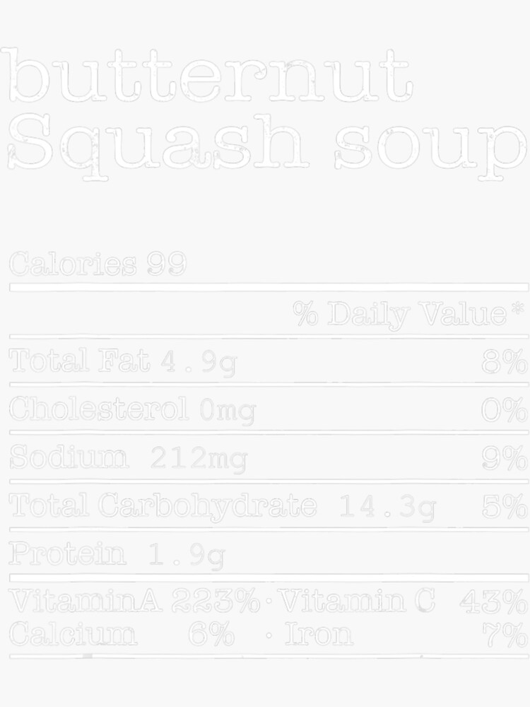 "Butternut Squash Soup Nutrition Facts Thanksgiving Christmas" Sticker