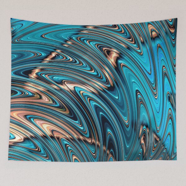 Item preview, Squiggly Teal and Copper designed and sold by Elisabeth Lucas.