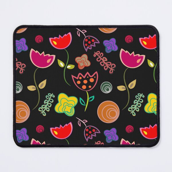 Item preview, Ornamental Flowers Pattern on Black designed and sold by simpleones.