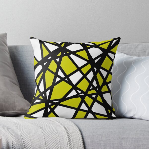 Black and sales yellow throw pillows